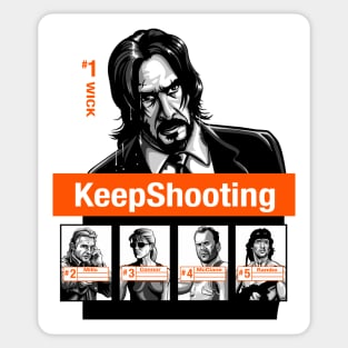 KeepShooting (white tee) Sticker